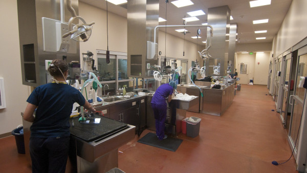 A kitchen with many different types of equipment.